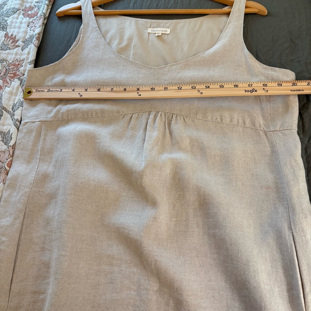 EILEEN FISHER Organic Linen Tank Dress with Sequined Hem. Size 14. - Picture 7 of 12